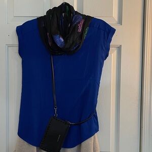 EXPRESS CAP SLEEVE BLOUSE COBALT